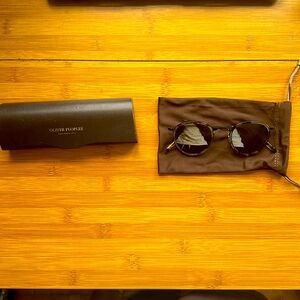 Oliver Peoples MP2 Sun - Dark tortoise frame, matte black metal.